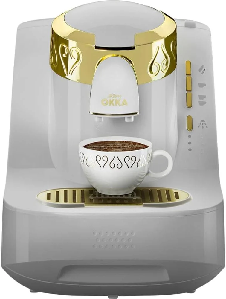 Arzum OKKA OK008-B TURKISH COFFEE MACHINE, fully automatic coffee machine, 2 cups of coffee, White,