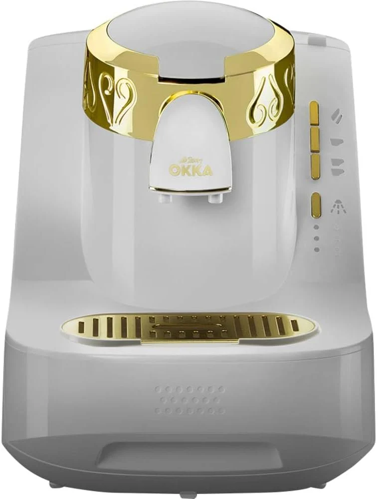 Arzum OKKA OK008-B TURKISH COFFEE MACHINE, fully automatic coffee machine, 2 cups of coffee, White,