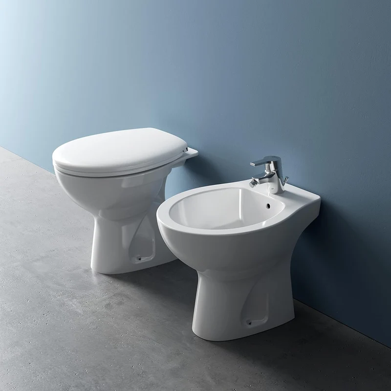 Ideal Standard - Eurovit Bodenbidet für freistehende Wandmontage, weiss