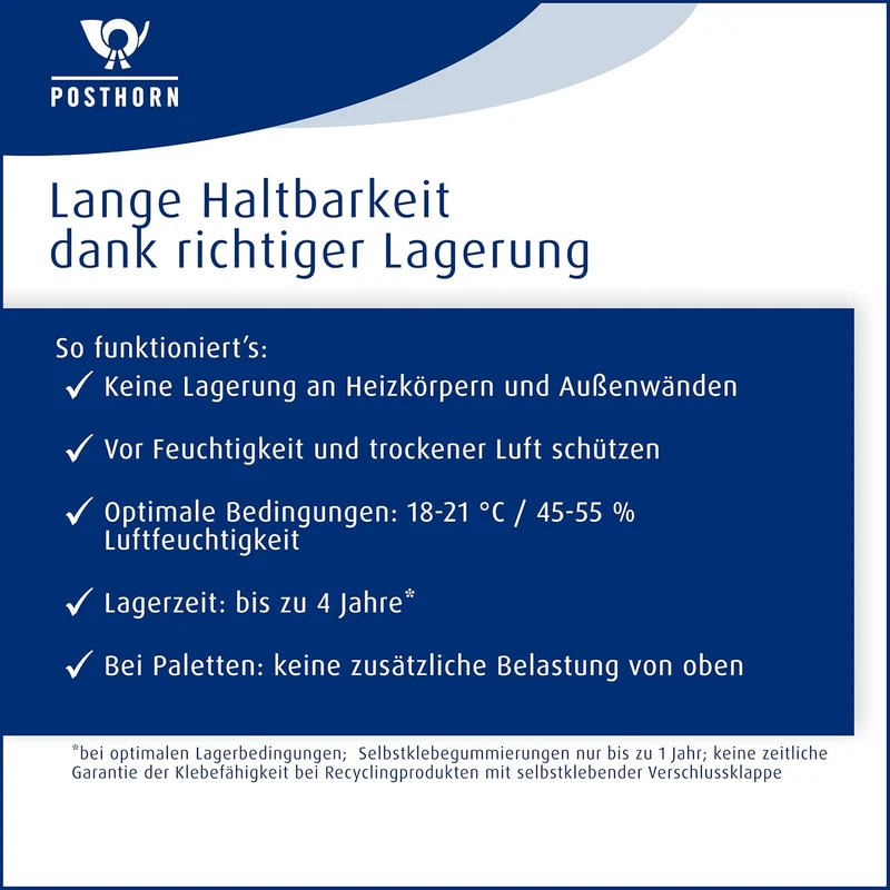 POSTHORN Briefumschlag DIN lang (1000 Stück), Briefumschlag ohne Fenster und mit selbstklebender Dop