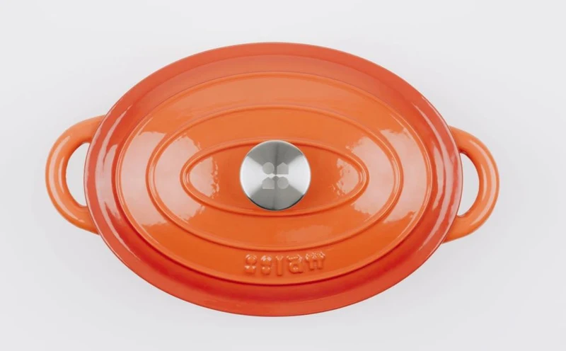 Bräter Gusseisen oval 29 x 21 cm 3,85 L in kirschrot