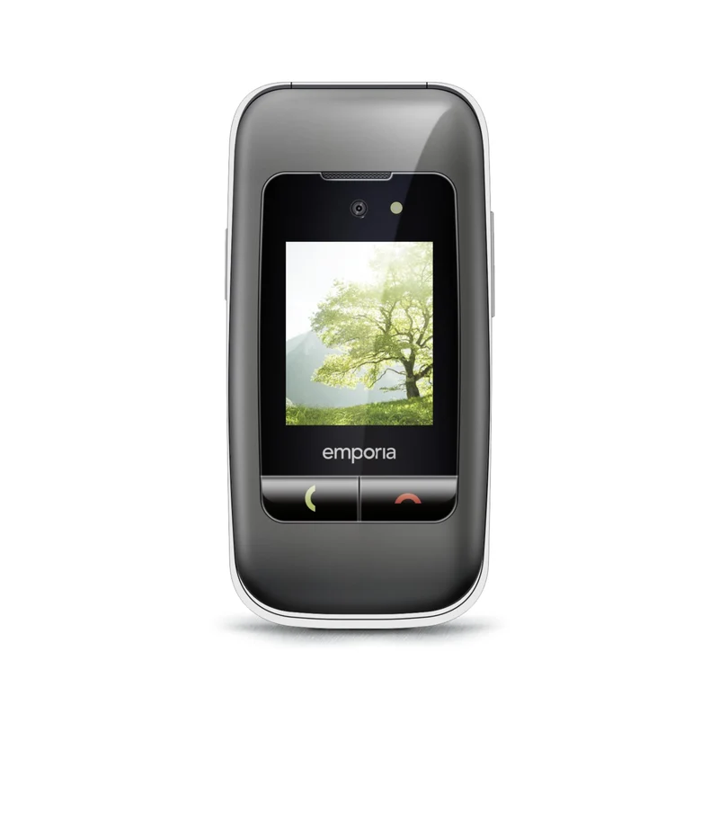 emporiaONE, Seniorentelefon, Klapphandy ohne Vertrag, Handy mit Notruftaste, 2,4 Zoll Display, Silbe