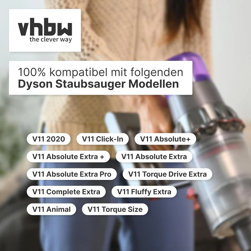 vhbw Akku kompatibel mit Dyson V11 Absolute Extra, Absolute+, 2020 Staubsauger (3600mAh, 25,2V, Li-I