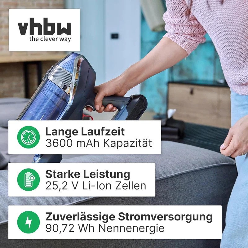 vhbw Akku kompatibel mit Dyson V11 Absolute Extra, Absolute+, 2020 Staubsauger (3600mAh, 25,2V, Li-I