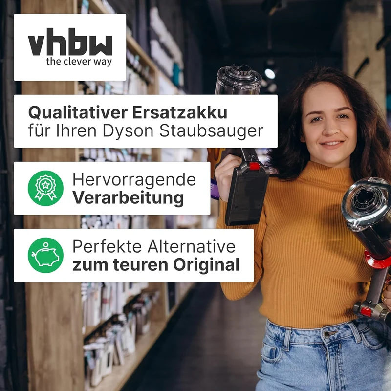 vhbw Akku kompatibel mit Dyson V11 Absolute Extra, Absolute+, 2020 Staubsauger (3600mAh, 25,2V, Li-I