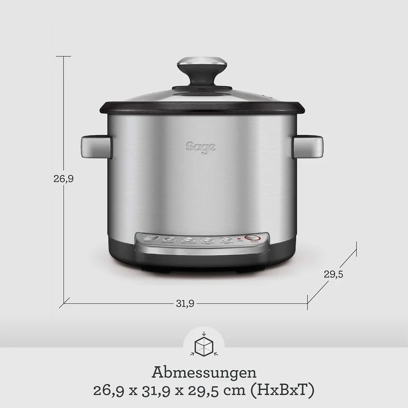 Sage - The Risotto Plus - Multikocher mit Rührfunktion für Risotto - 3,7 L Reiskocher, Dampfgarer, S