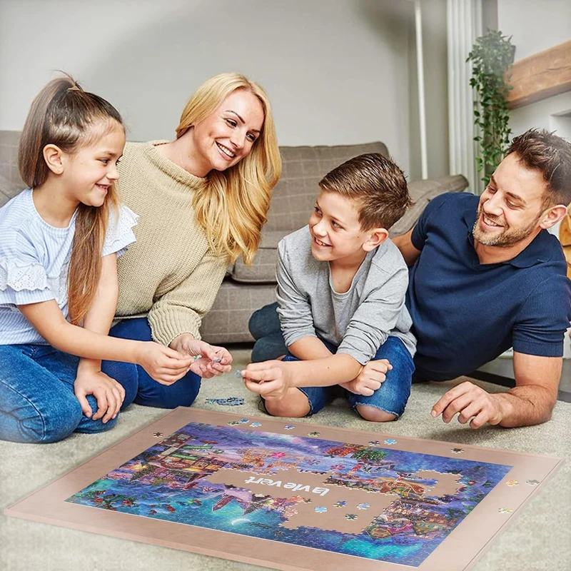Lavievert tragbares Puzzle Brett aus Holz mit staubdichter Abdeckung, Puzzlematte, Puzzle Aufbewahru