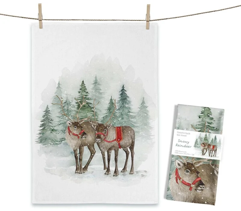 Geschirrtuch Snowy Reindeer