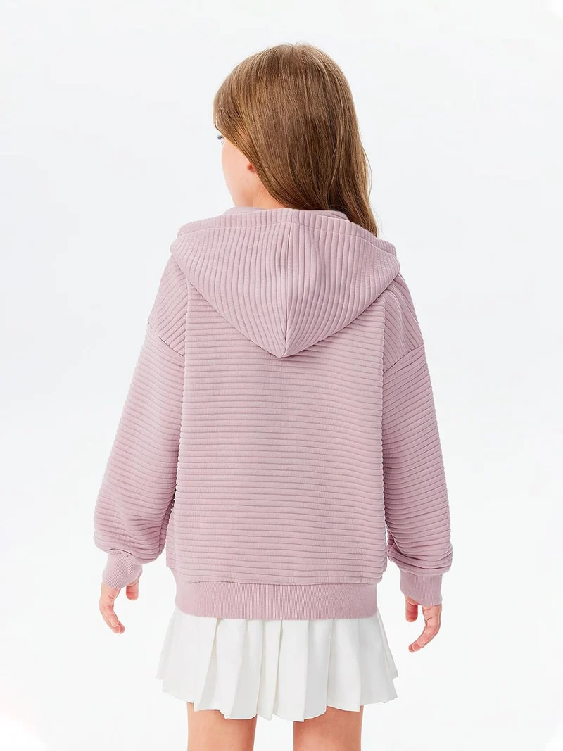 Haloumoning Mädchen Kapuzenjacke mit Reissverschluss 9-10 Jahre Rosa, 9-10 Jahre Rosa