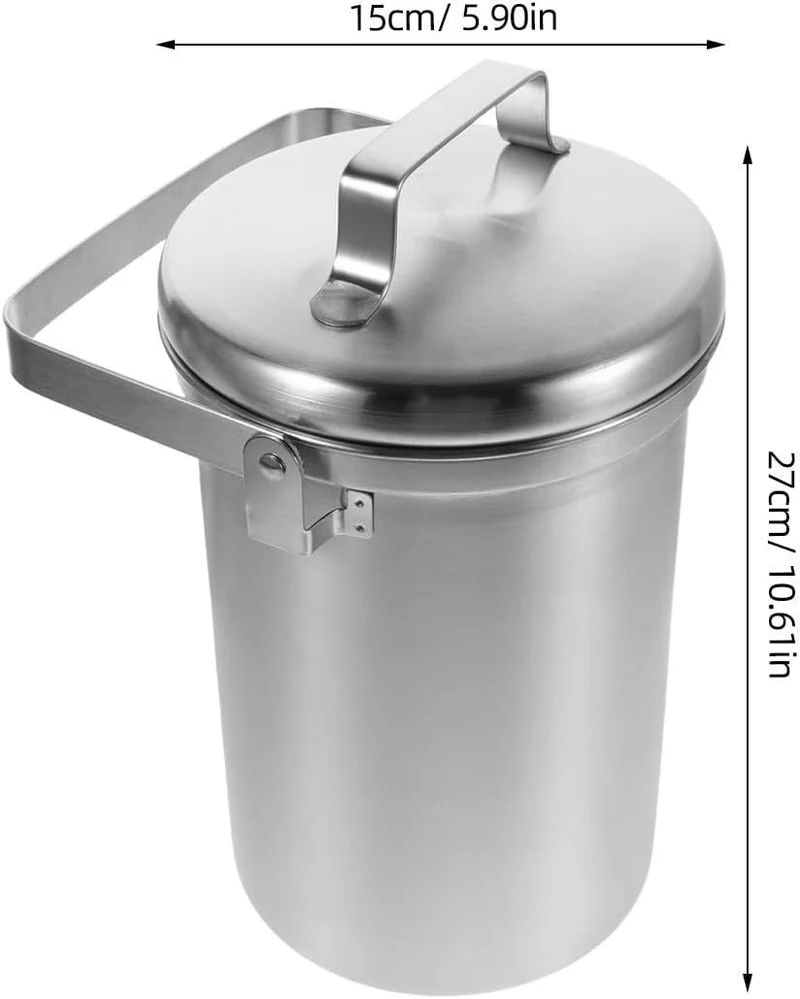 Kompostbehälter 3l mit Deckel Edelstahl für Küchenabfälle