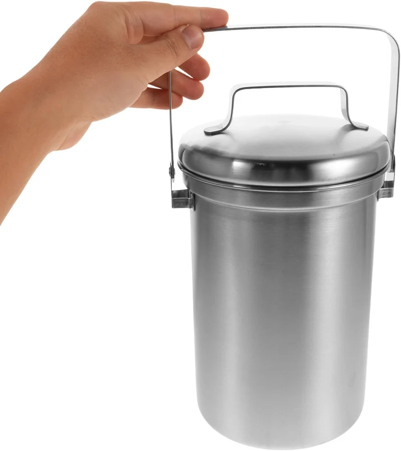 Kompostbehälter 3l mit Deckel Edelstahl für Küchenabfälle