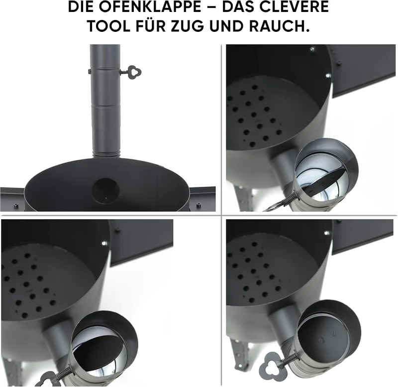 Utschak Feuerofen Ø 40 cm für Kasan 12L + Herdplatte Eckig Hexagonal, Hexagonal