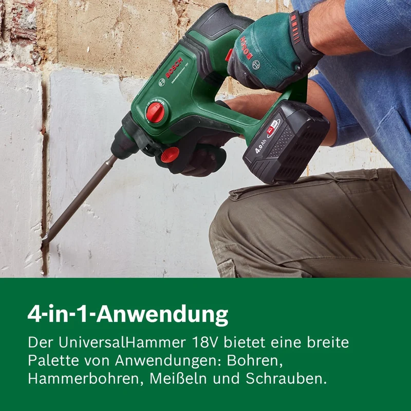 Bosch Akku-Bohrhammer UniversalHammer 18V (1x Akku 2,5 Ah; 18 Volt System; zum Bohren, Hammerbohren,