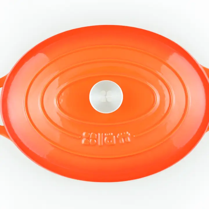 Bräter Gusseisen oval 33 x 11 cm 6 L in ofenrot