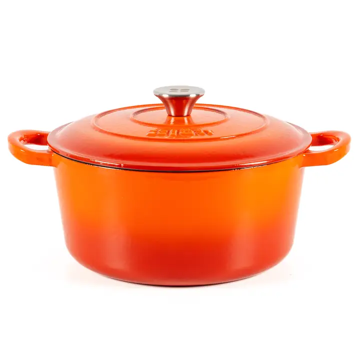 Bräter Gusseisen rund 26 cm 4,8l. ofenrot