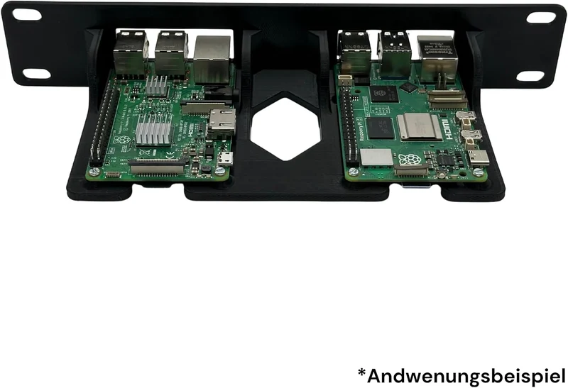 Rack Halterung für 2x Raspberry Pi 5, 4 oder 3B+, Stabile Kunststoffkonstruktion, Homelab Server Rac