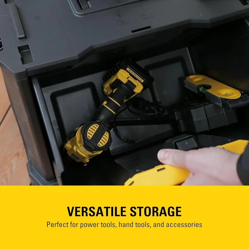 Stanley Rollende Werkstatt aus Metall-Kunststoff 1-79-206 – Werkzeugwagen leer mit 3 modularen Einhe