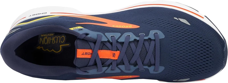 Brooks Herren Ghost 15 Neutral Running Shoe, Schwarz/Ebenholz/Nightlife 47.5 EU Peacoat Red Yellow,
