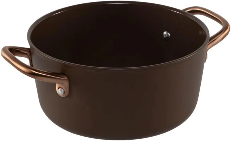 Zwilling Z1035-084 Milano Suppentopf mit Glasdeckel, 9,4 Zoll (24 cm), 4,7 l, braun, Made in Italy,