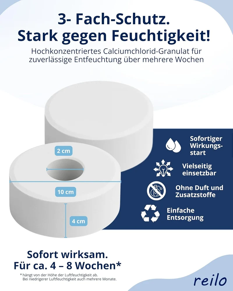 36x 450g Luftentfeuchter TAB mit Loch, Nachfüllpack, 36