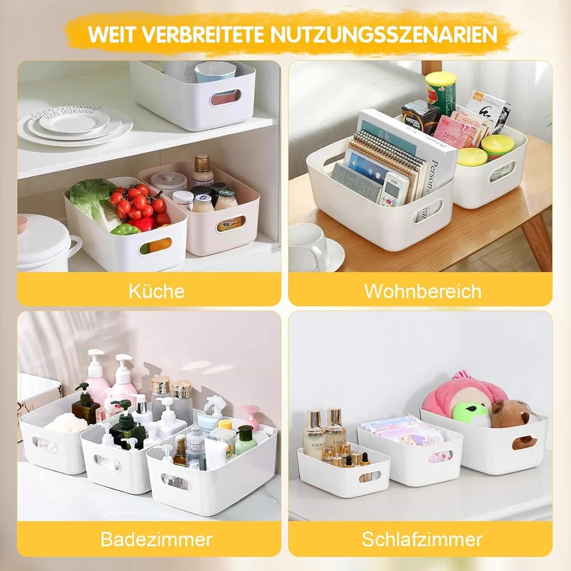 10 Stück Aufbewahrungsbox Kunststoff Kleine Weiss 20x14x7cm Klein: 20 x 14 x 7 CM, Klein: 20 x 14 x