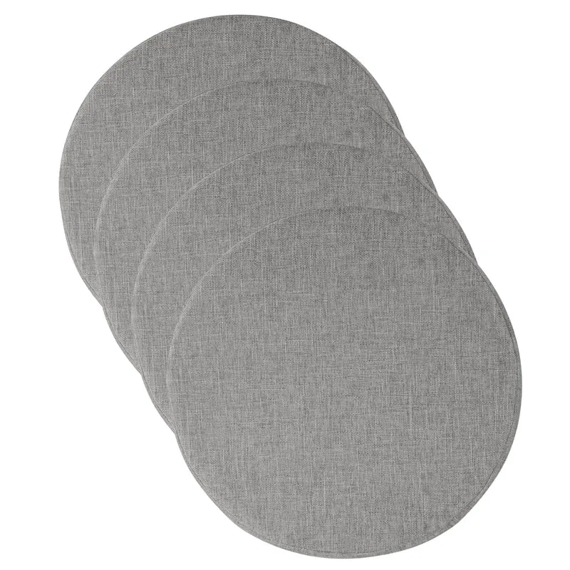 AddGrace Runde Sitzkissen für Esszimmerstühle 4er-Pack 40x40cm Hellgrau 4 Hellgrau, 4 Hellgrau