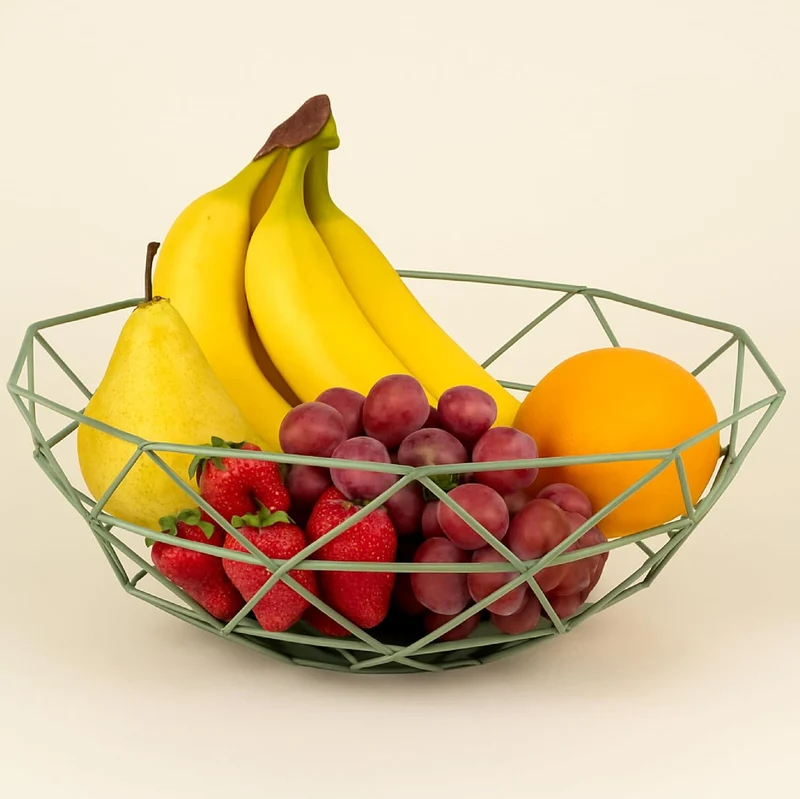 Baroni Home Obstkorb aus Metall, Obstkorb, modernes Design, für Tisch und Küche, Linie Salvia, 28 x