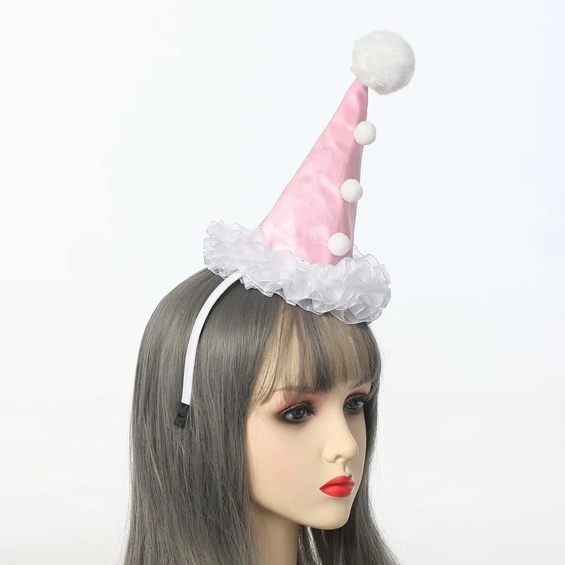 Clownhut Stirnband Schwarz Weiss Narren Kopfbedeckung Party Karneval Halloween Kostüm Zubehör Farbe