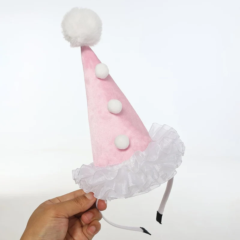 Clownhut Stirnband Schwarz Weiss Narren Kopfbedeckung Party Karneval Halloween Kostüm Zubehör Farbe