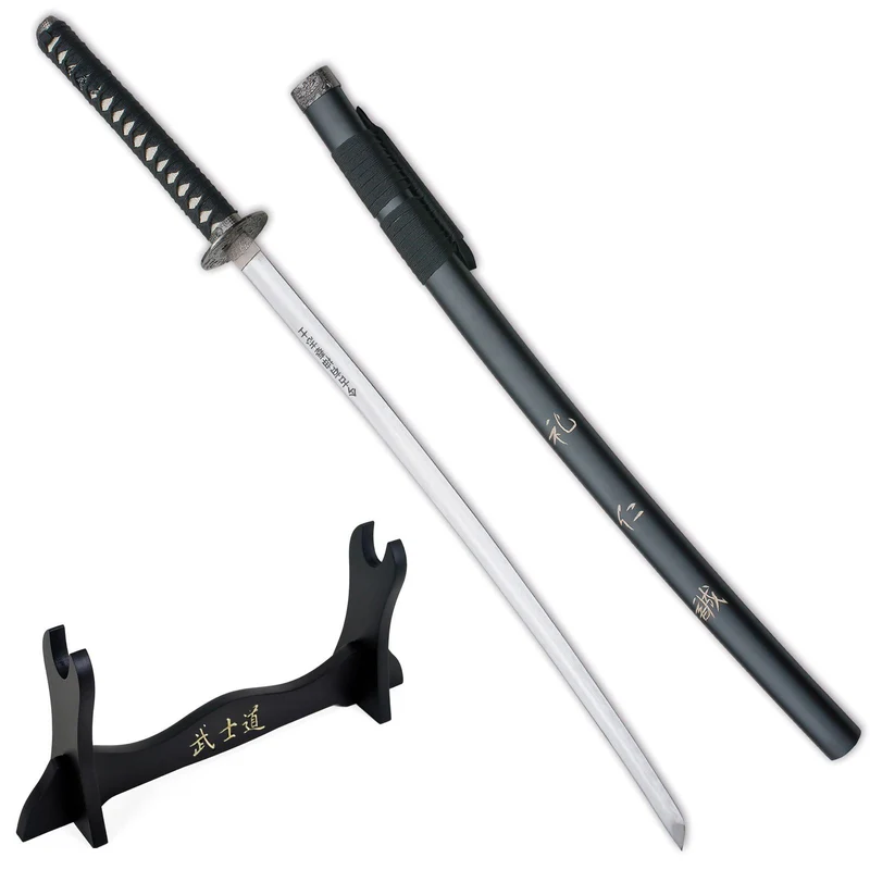 Katana Ornamentale Giapponese Ultimo Samurai Esposizione Cosplay Arredamento con Stand in Legno 104