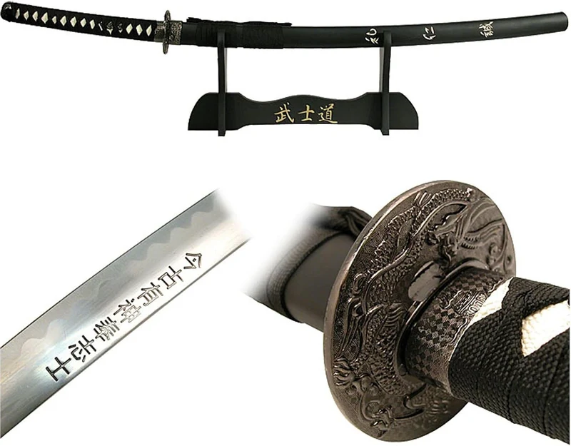 Katana Ornamentale Giapponese Ultimo Samurai Esposizione Cosplay Arredamento con Stand in Legno 104