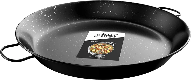 Alises Enameled Anti-Rust Steel Paella Pan 34cm Standardschliff 34 cm, Standardschliff 34 cm