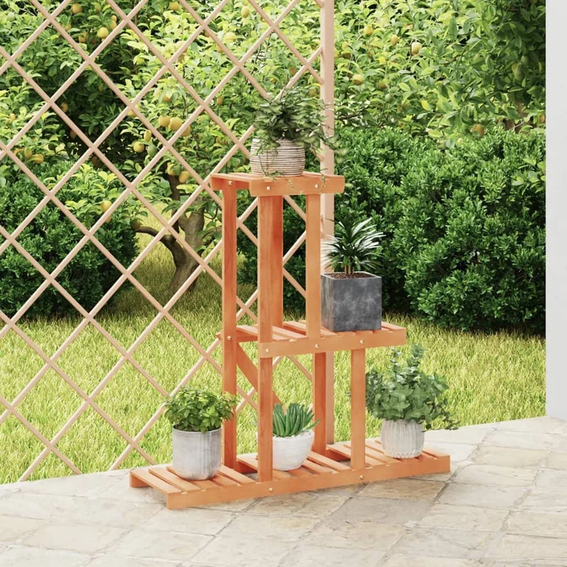 ACAGALA Blumenständer Holz mehrstöckig Pflanzenständer Pflanzentreppe Pflanzenregal Blumenregal Outd
