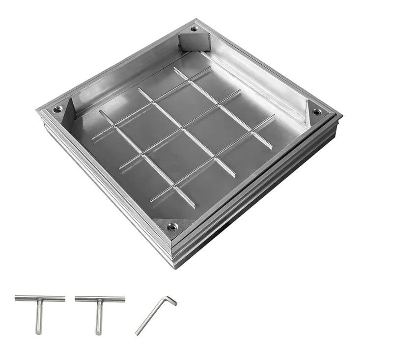 Schachtabdeckung Alu Lichte Weite: 300 x 300 mm | Höhe: 55 mm, Lichte Weite: 300 x 300 mm