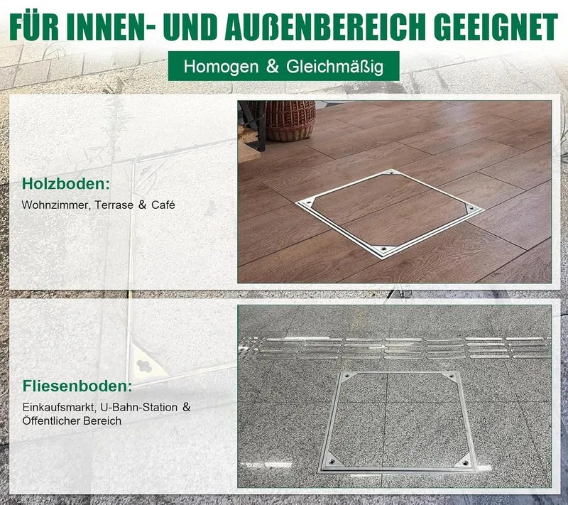 Schachtabdeckung Alu Lichte Weite: 300 x 300 mm | Höhe: 55 mm, Lichte Weite: 300 x 300 mm