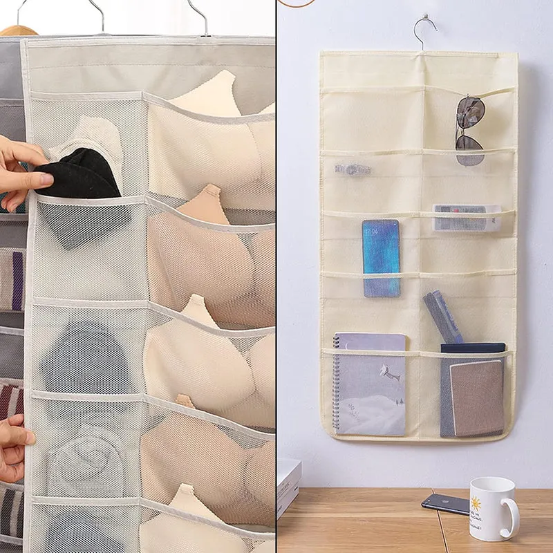 2 Stücke Unterwäsche Organizer Hängend, Wandbehang Aufbewahrungstasche, Faltbar, Drehbar, für Aufbew