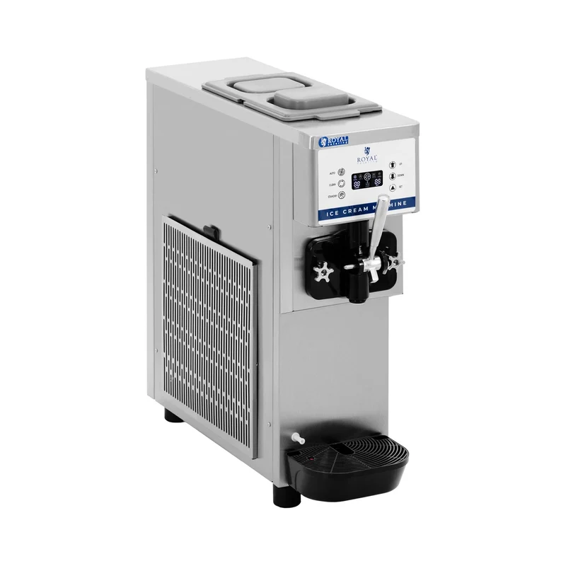 Royal Catering RCSI-16A Softeismaschine 6,5 l/h 800 W 5.5 l für Eiscreme und Sorbet LED-Anzeige Trop
