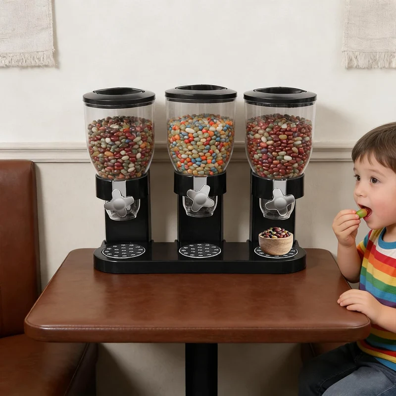 3er Set Cereal Dispenser Countertop 2L, Dreifacher Müslispender