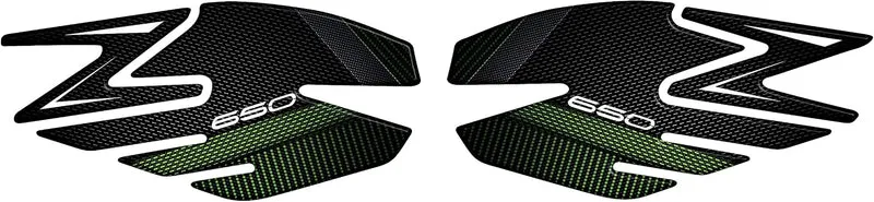 Harz-Aufkleber mit 3D-Effekt, für Motorrad, kompatibel mit Kawasaki Z650 (Metallic Spark Black, Seit
