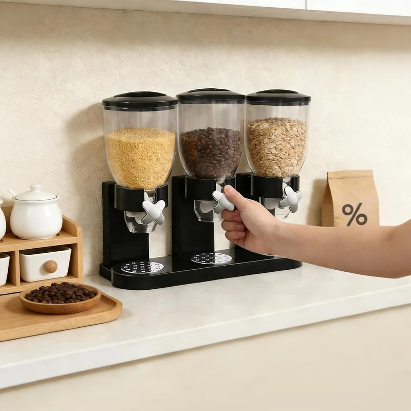 Müslispender 3-Fach, Cerealienspender Mit 3 Behältern à 2 L