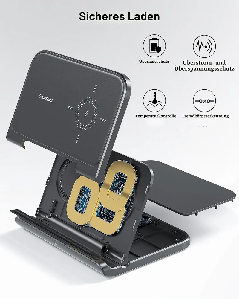 Faltbar Induktive Ladestation für Samsung Z Fold 8/8 Ultra, SwanScout 503S