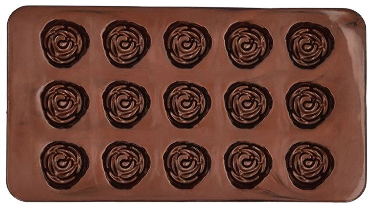 Pralinen- und Schokoladenförmchen "Rose" 2-tlg