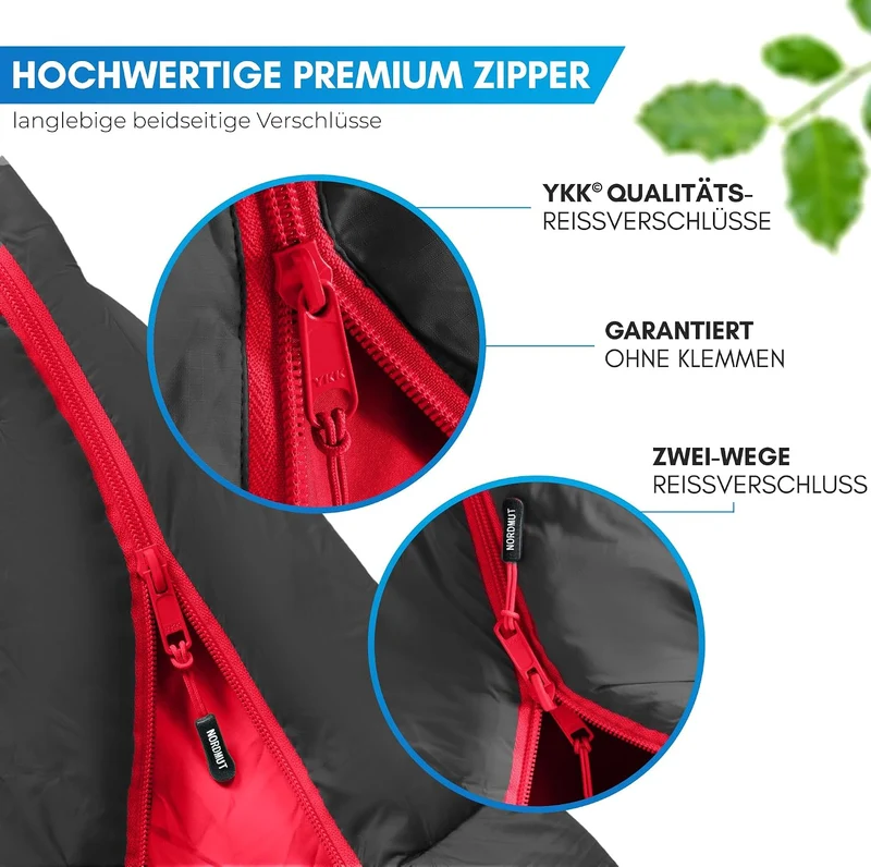 NORDMUT® Schlafsack Winter -10 bis 0 Grad komprimierbar - Winterschlafsack Outdoor für Trekking & Ca