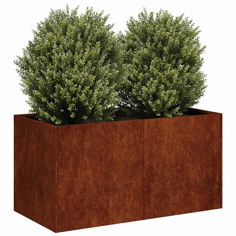 ACAGALA Pflanzkübel Metall 80x40x40 cm, Rechteckig Garten Hochbeet in Offenes Bodendesign, Blumentop