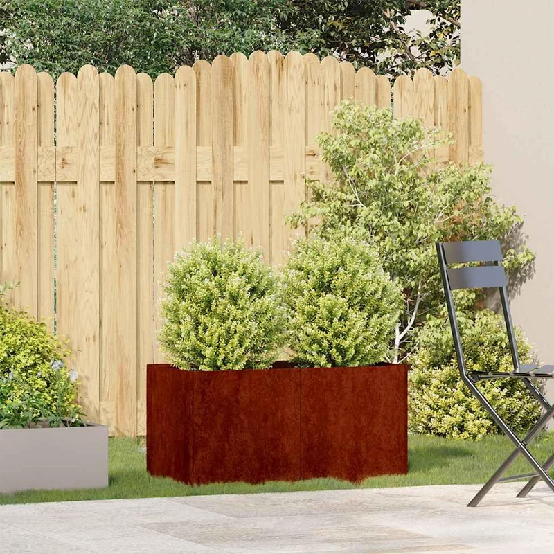 ACAGALA Pflanzkübel Metall 80x40x40 cm, Rechteckig Garten Hochbeet in Offenes Bodendesign, Blumentop