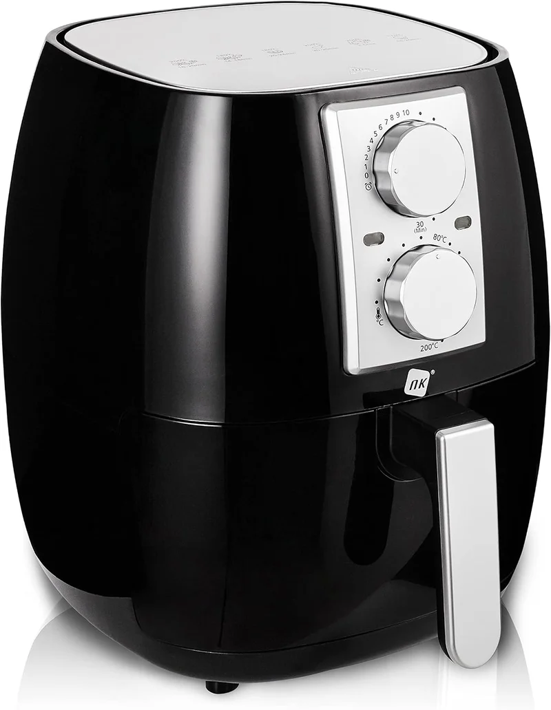 NK Mechanische Heissluftfritteuse 4,5L - Heissluftfritteuse XL, einfach zu bedienen, 6 Programme, 15