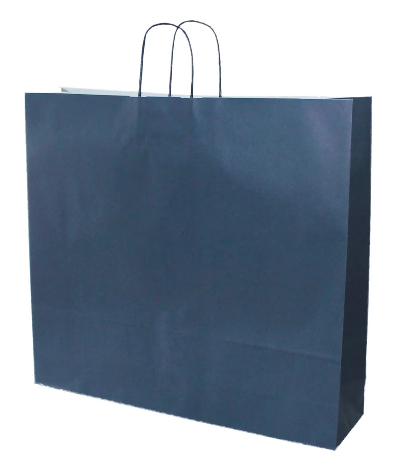 PGV Papiertragetaschen mit Kordel extra gross 54 + 14 x 50 cm (100 Stück, DUNKELBLAU) 100 Stück Dunk