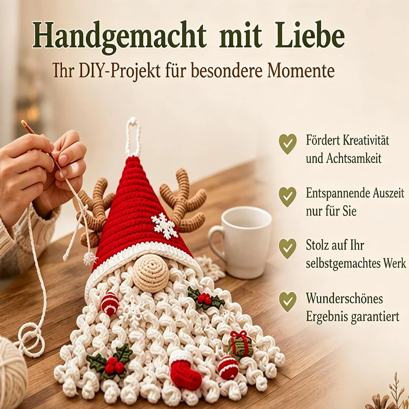 Generisch DIY saisonale 3D-Häkel-Türhänger-Kit, Handmade Makramee Bastelset, E