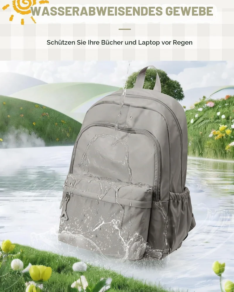 Schulrucksack Teenager Mädchen Jungen Schultasche Rucksack Schule Graubraun A -Graubraun, A -Graubra