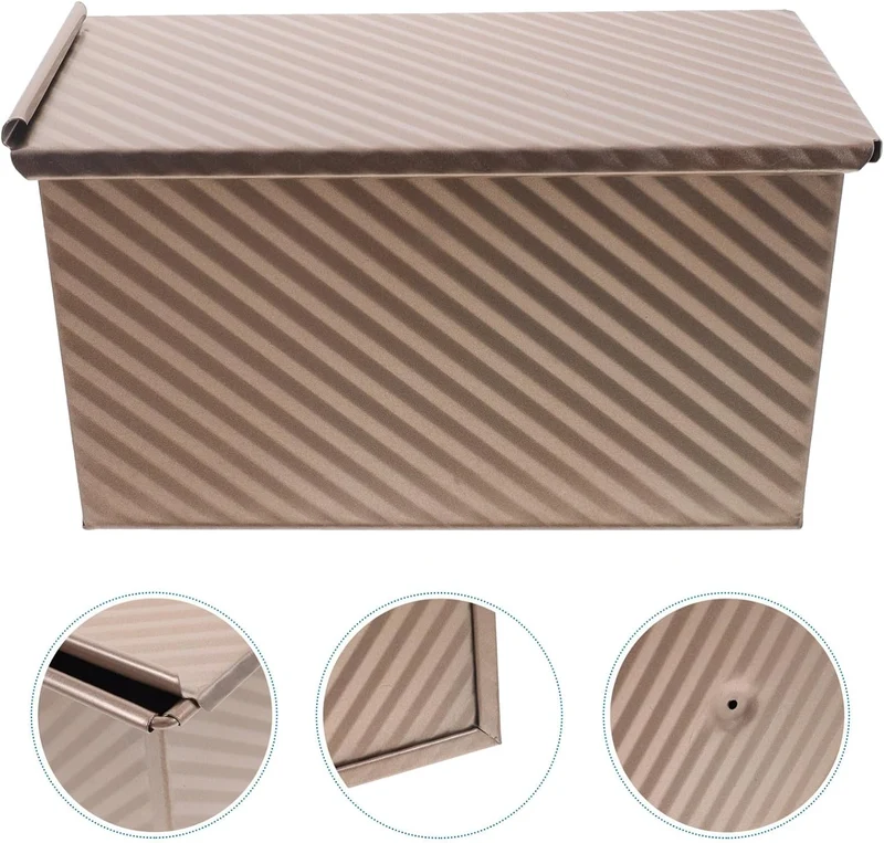 Alipis Kohlenstoffstahl Toastform mit Deckel 450g, Antihaftbeschichtet